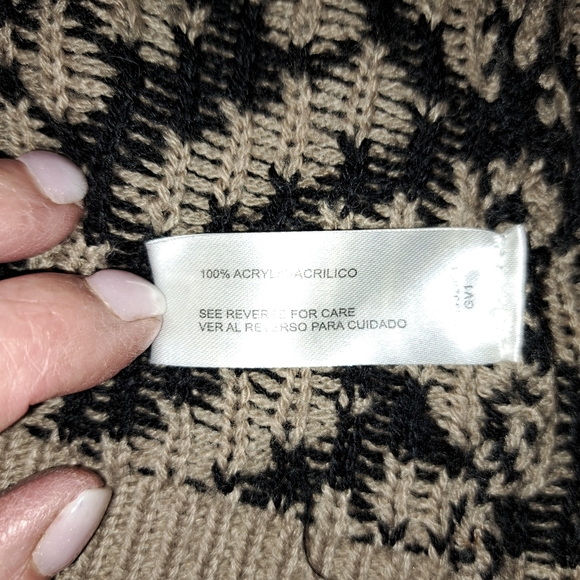 Carolyn Taylor Black and Tan Geometric Cardigan Women's XL #44 - Picture 10 of 10